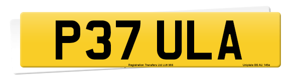 Registration number P37 ULA
